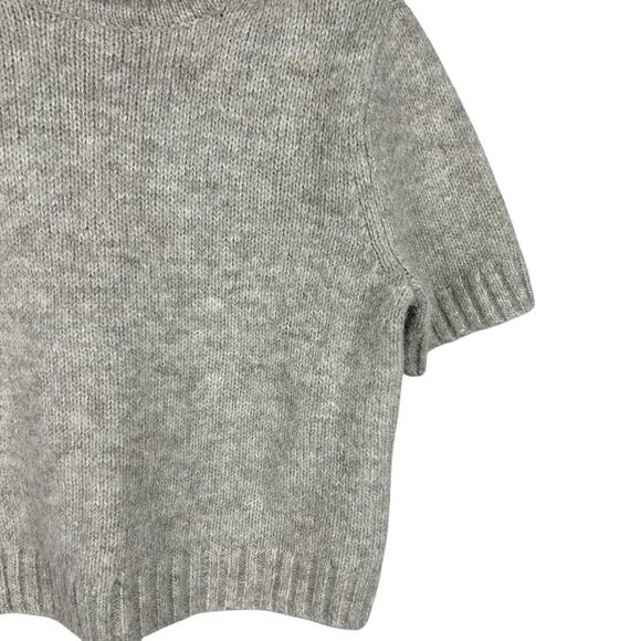 Abercrombie and Fitch Heathered Gray Wool Blend Turtleneck Ribbed Sweater Tee XS - Picture 3 of 6